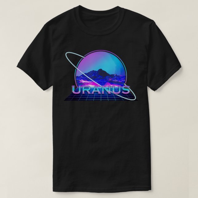 Camiseta Sistema Solar - Retrô de Ciência Espacial do Plane (Frente do Design)