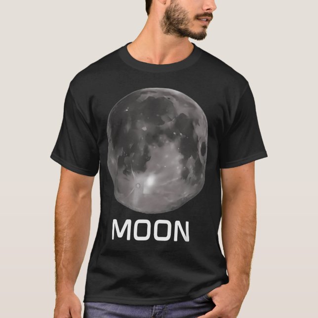 Camiseta Sistema Solar Terra Lua Exterior (Frente)