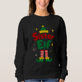 Camiseta Sister Elf Fun Family Christmas Design