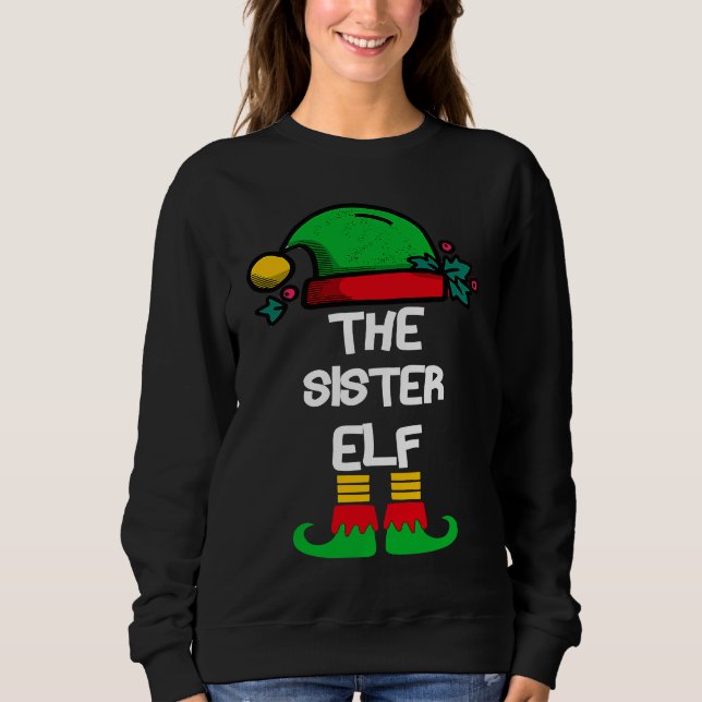 Camiseta SISTER Elf Matching Group Xmas  Family Christmas (Frente)