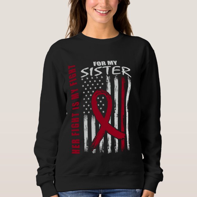 Camiseta Sister Multiple Myeloma Awareness American Flag Pr (Frente)