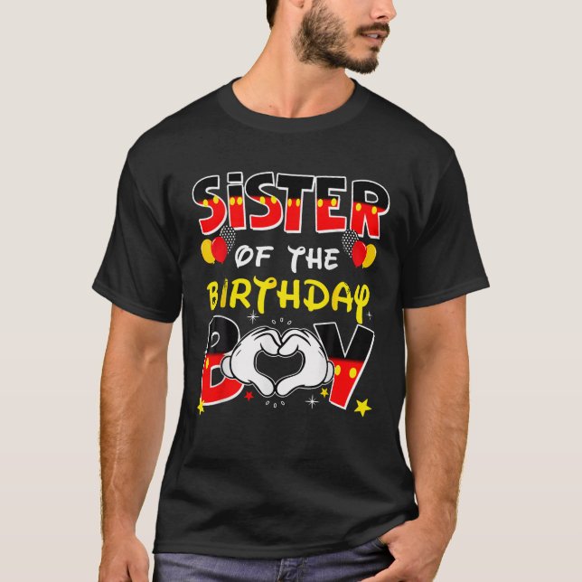 Camiseta Sister Of The Birthday Boy Family Party Decor Matc (Frente)