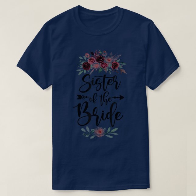 Camiseta Sister Of The Bride Wedding Shower Celebration Lil (Frente do Design)