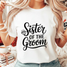 Sister of the Groom Elegant Script Wedding Diamond