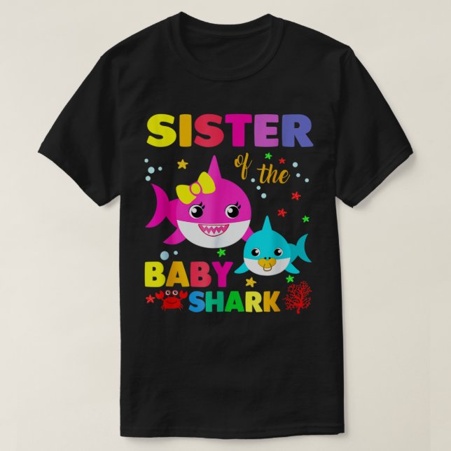 Camiseta Sister Shark Sister Shark Family Mother's Day  (Frente do Design)