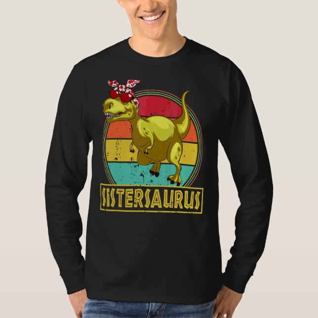 Camiseta Sistersaurus Dinosaur Rex Family Match (Frente)