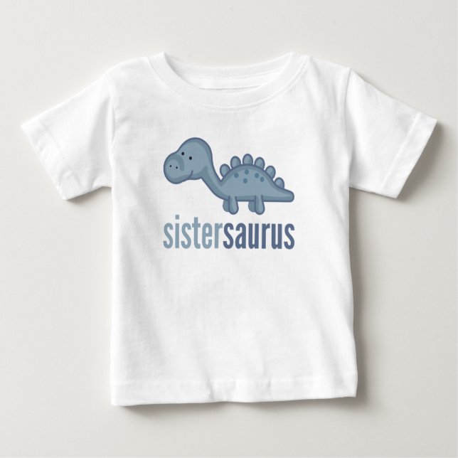 Camiseta Sistersaurus Dinossaur Irmã Correspondente à Sujid (Frente)