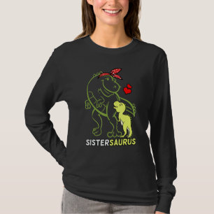 Camiseta Sistersaurus Irmã Dinossaur Bebê Sis Irmãos Dia