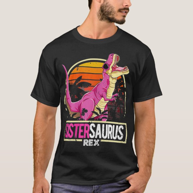 Camiseta Sistersaurus Trex Dinosaur Sister Saurus (Frente)
