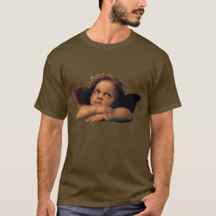 Camiseta Sistina Madona, detalhe de Anjos por Rafael Sanzio