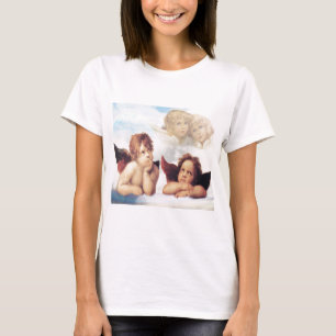Camiseta Sistine Madonna 2 anjos por Raphael