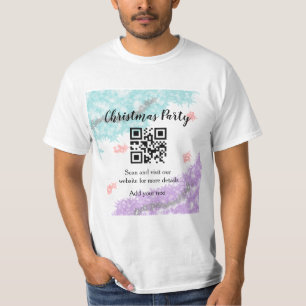 Camiseta site de festa de natal simples código de barras QR