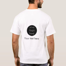 Camiseta Site de logotipo comercial da empresa frente e ver