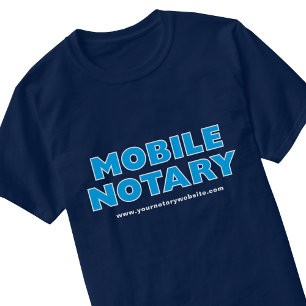 Camiseta Site editável do Mobile Notary Public Marinho Blue