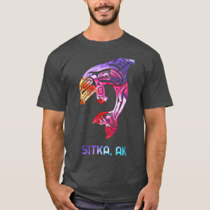 Camiseta Sitka Alasca PNW Indígena Americano Índio Orca