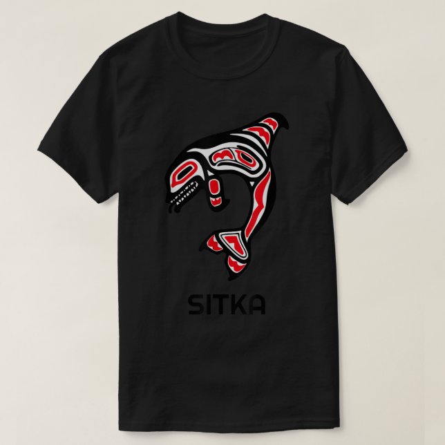 Camiseta Sitka Alaska Native Indian Orca Killer Wh (Frente do Design)