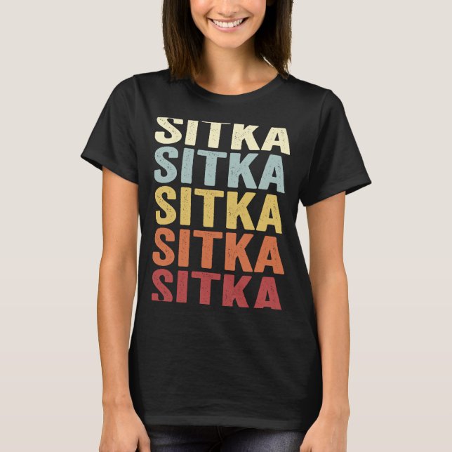 Camiseta Sitka Alaska Sitka AK Retro Vintage Text (Frente)