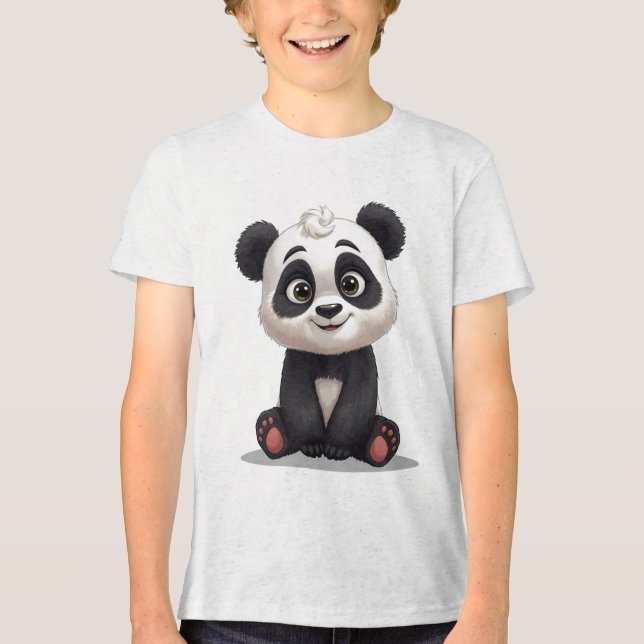 Camiseta Sitting Panda Bear Cartoon Illustration Artwork (Frente)