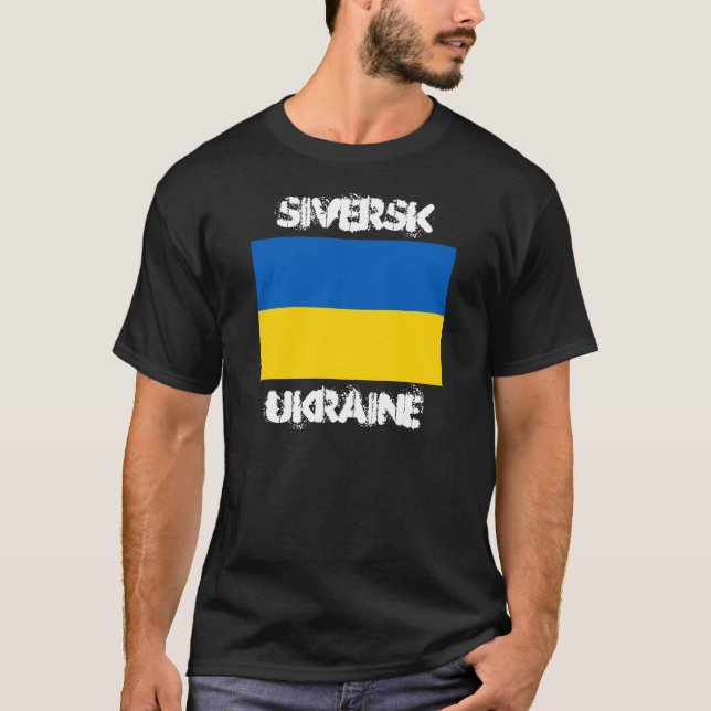 Camiseta Siversk, Ucrânia com pavilhão ucraniano (Frente)