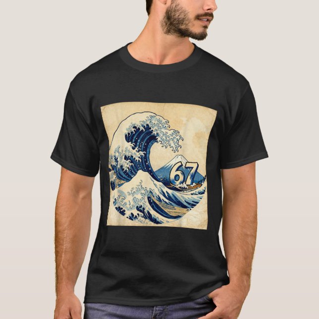 Camiseta Six Seven 67 6-7 Japanese The Great Wave Off Kanag (Frente)