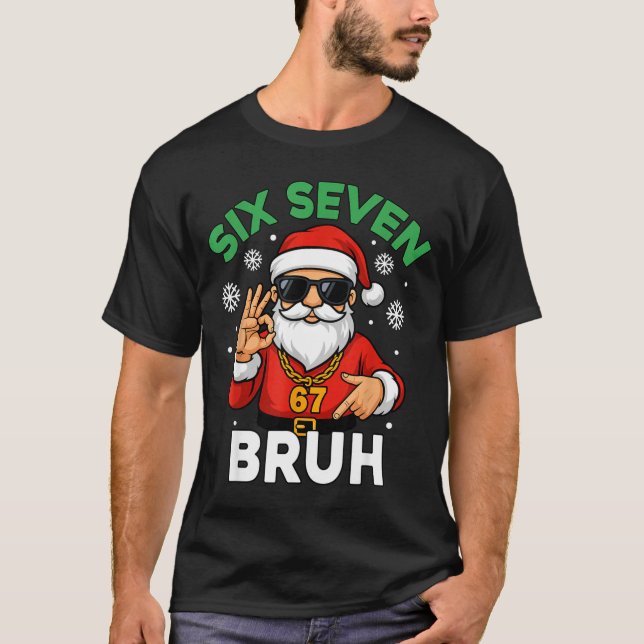 Camiseta Six Seven 67 Christmas 6 7 Bruh Boys Kids 6-7 Meme (Frente)