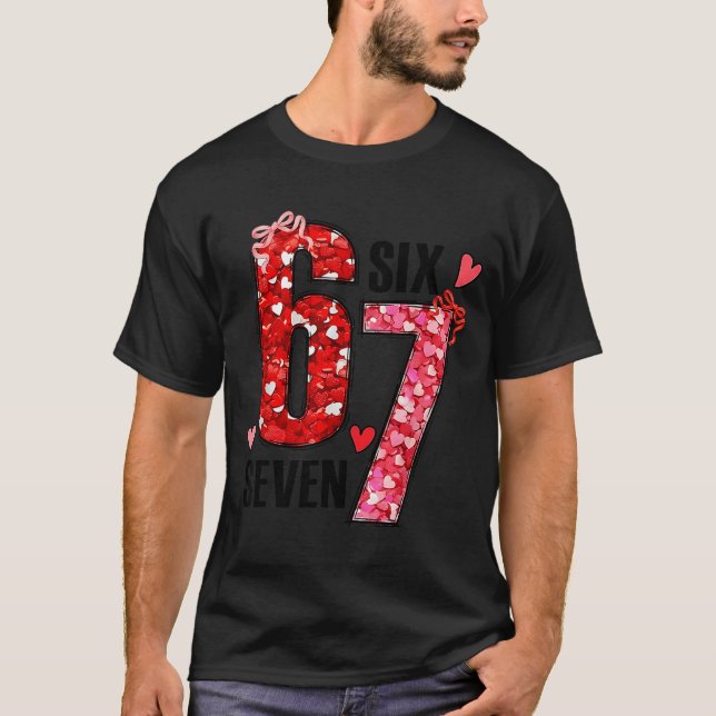 Camiseta Six Seven 67 Hearts 6 7 Meme Boys Girls Kids Valen (Frente)