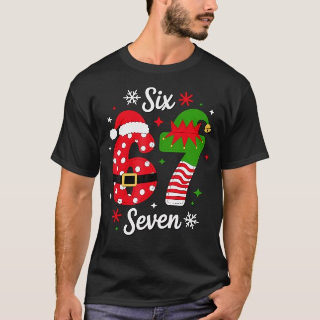 Camiseta Six Seven 67 Meme 6 7 Santa Christmas 	s Kids (Frente)