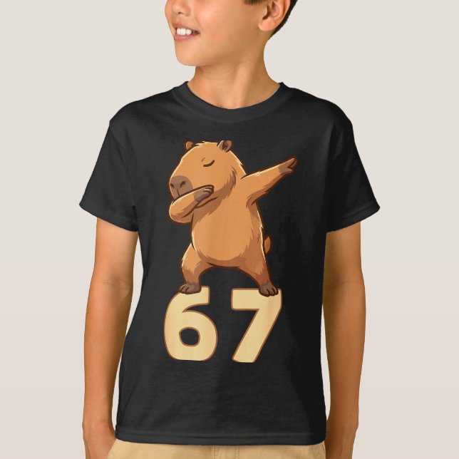 Camiseta Six Seven 67 Meme Capybara Funny 67 Capybara For K (Frente)