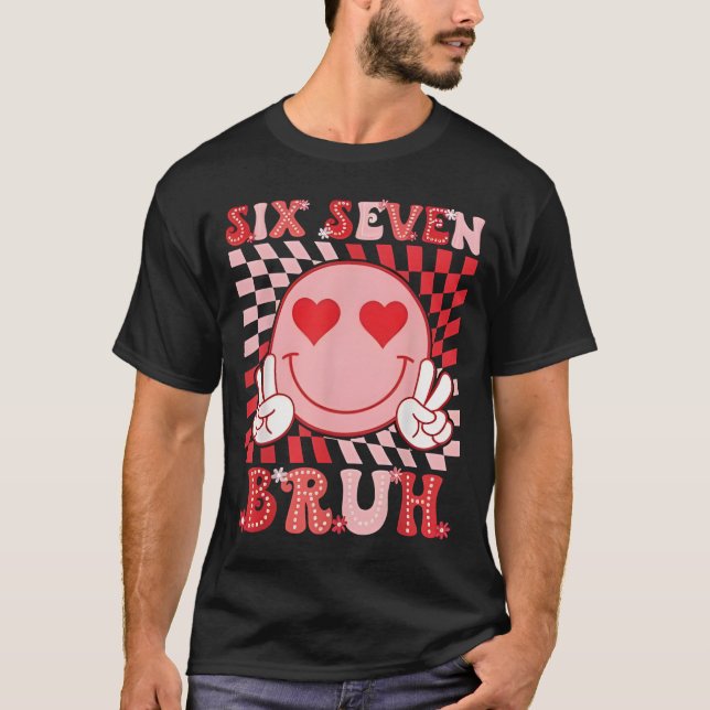 Camiseta Six Seven 67 Meme Cool Valentine’s for Teens Boys  (Frente)