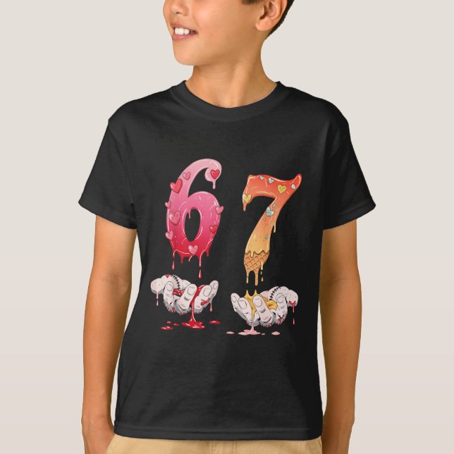 Camiseta Six Seven 6 7 67 Funny Matching Valentines Day Cou (Frente)
