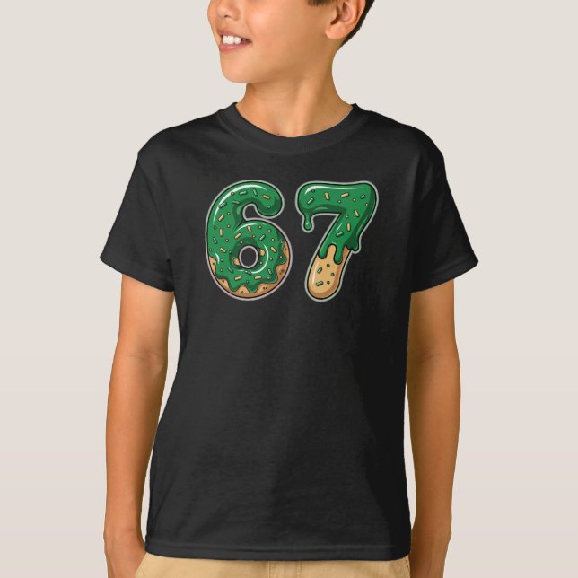Camiseta Six Seven 6 7 Funny Meme Donut St Patricks Day (Frente)
