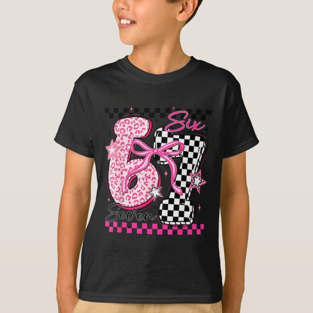 Camiseta Six Seven 6 7 Leopard Checkered 67 Meme Teacher Wo (Frente)