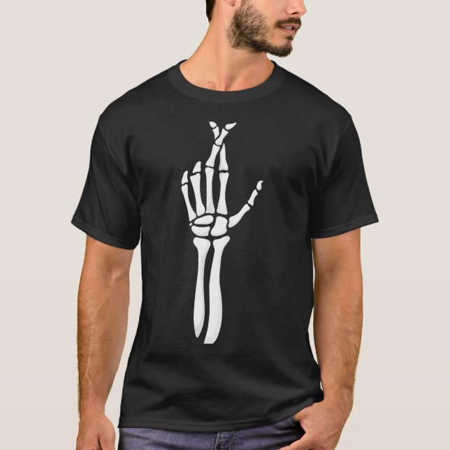Camiseta Six Seven 6 7 Meme Funny Skeleton Hands Sign Let's (Frente)