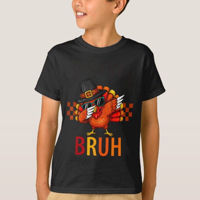 Camiseta Six Seven Bruh Dabbing Turkey Thanksgiving 67 Meme (Frente)