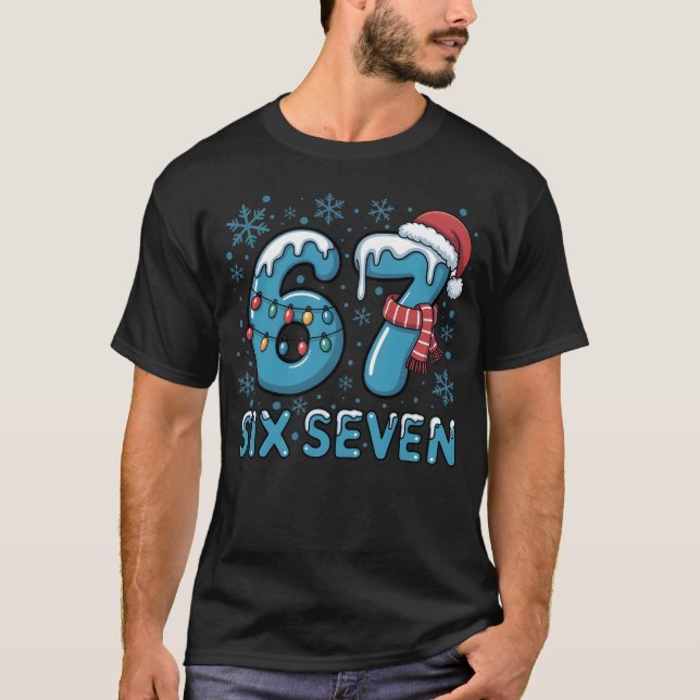 Camiseta Six Seven Christmas Ice Numbers | Festive Frozen  (Frente)