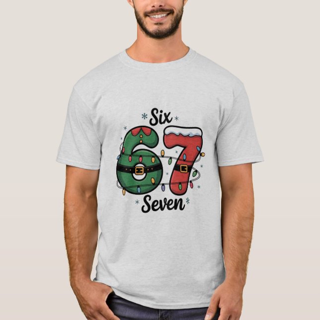 Camiseta Six Seven Christmas Meme Funny Pop Culture  (Frente)