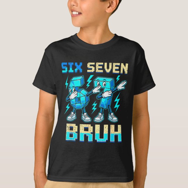 Camiseta Six Seven Dabbing Cool Meme Bruh 67 Funny Dab Numb (Frente)