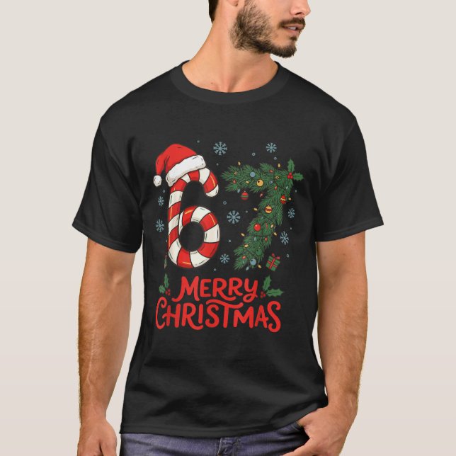 Camiseta Six Seven Funny 6 7 Meme Christmas  (Frente)