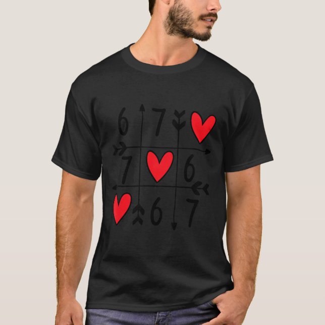 Camiseta Six Seven Gamer 67 Valentines Day 6 7 Funny  (Frente)