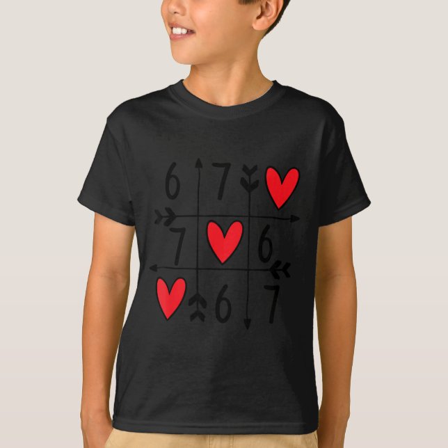 Camiseta Six Seven Gamer 67 Valentines Day 6 7 Funny  (Frente)