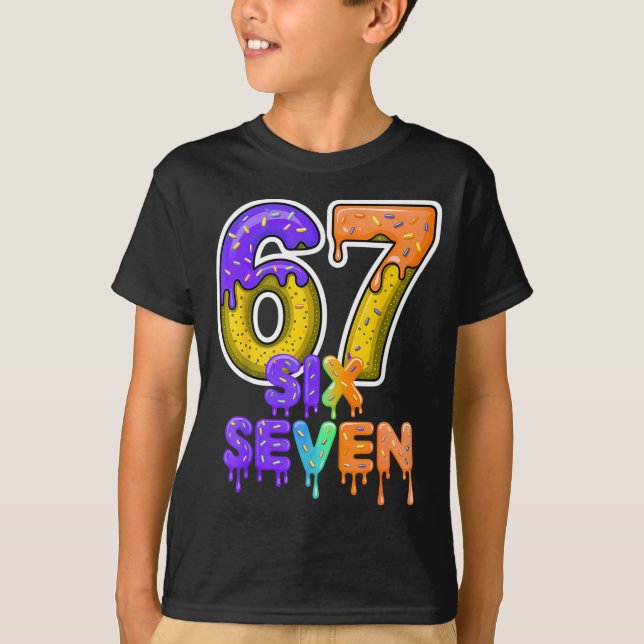 Camiseta Six Seven Ice Cream Drip Gen Alpha Slang 6 7 Meme  (Frente)