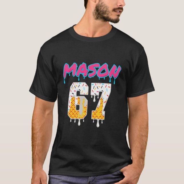 Camiseta Six Seven Ice Cream Drip Sport 67 Fun Mason Meme P (Frente)