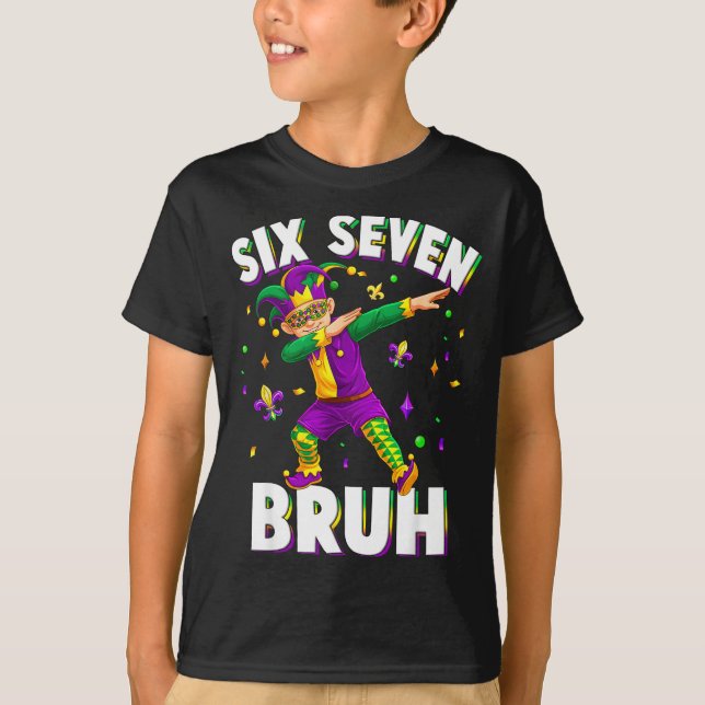 Camiseta Six Seven Mardi Gras Jester 67 Meme Carnival 6 7 K (Frente)