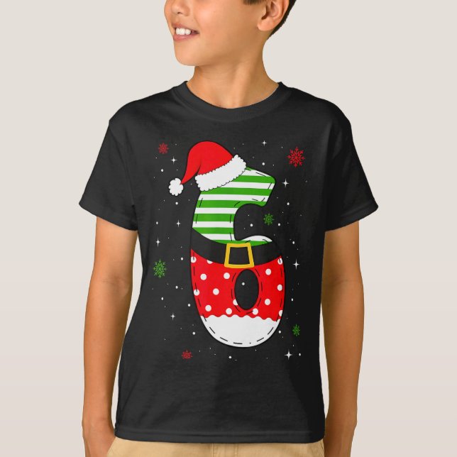 Camiseta Six Seven Matching 67 Christmas Santa Hat Meme Gen (Frente)