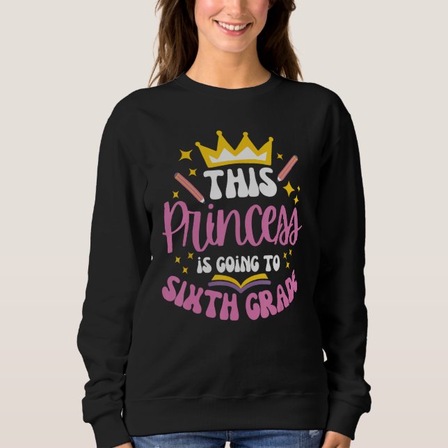 Camiseta Sixth Grade Princess Crown Pencil Back to School G (Frente)