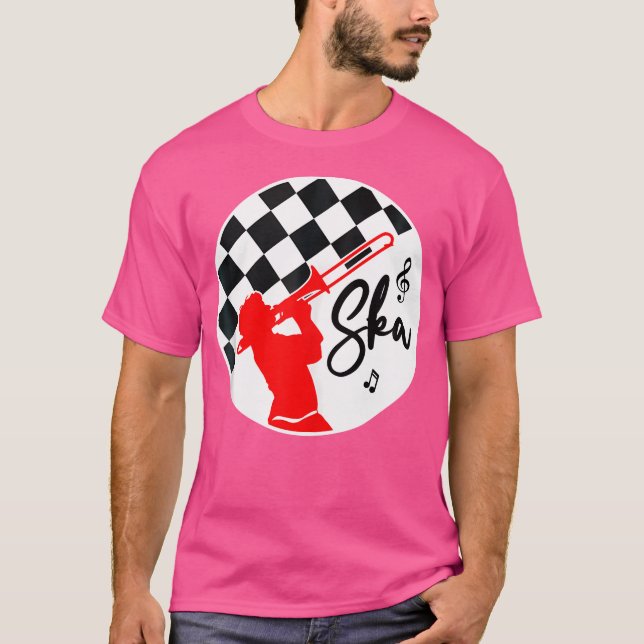 Camiseta Ska Music Punk Reggae Retro Black Red Checkerboard (Frente)