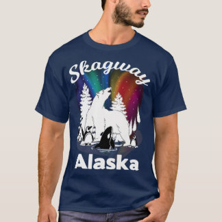 Camiseta Skagway Alaska Aurora Borealis Bear Orca