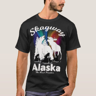 Camiseta Skagway Alaska Aurora Borealis Bear Orca Moose Kee