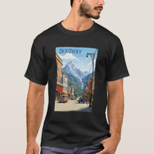 Camiseta Skagway Alaska - Estilo de Vintagem - Gráfico do P