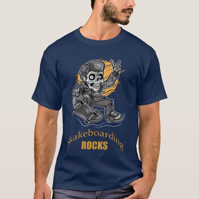 Camiseta Skakeboarding Rocks vintage (Frente)